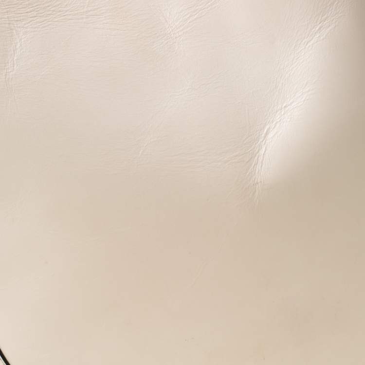 Pre Owned Karl Lagerfeld Cream Leather K/Karry-All Hobo