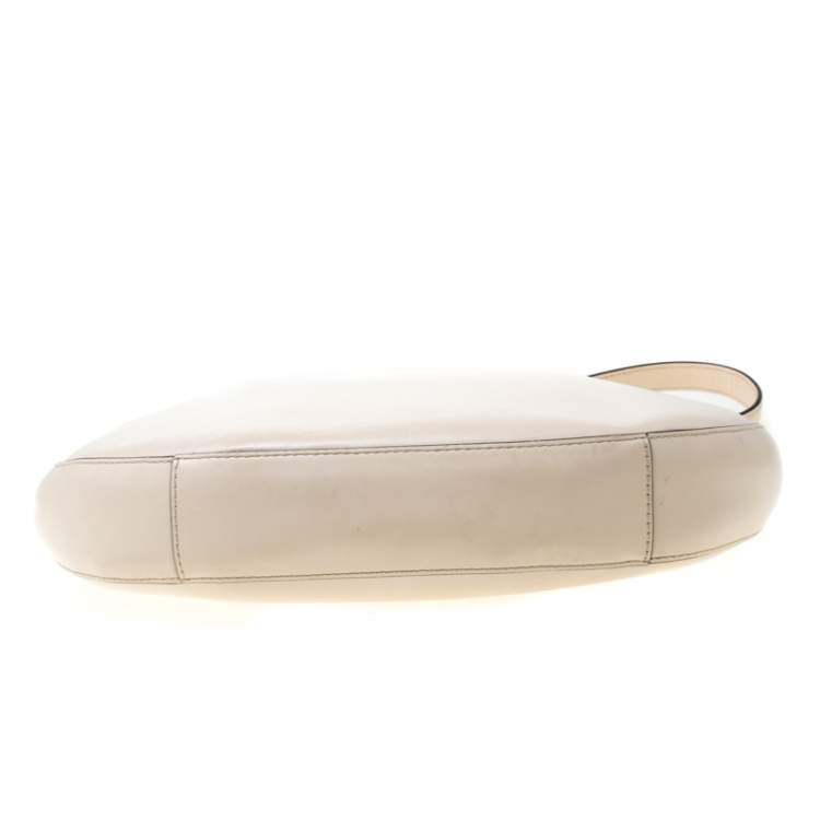 Pre Owned Karl Lagerfeld Cream Leather K/Karry-All Hobo
