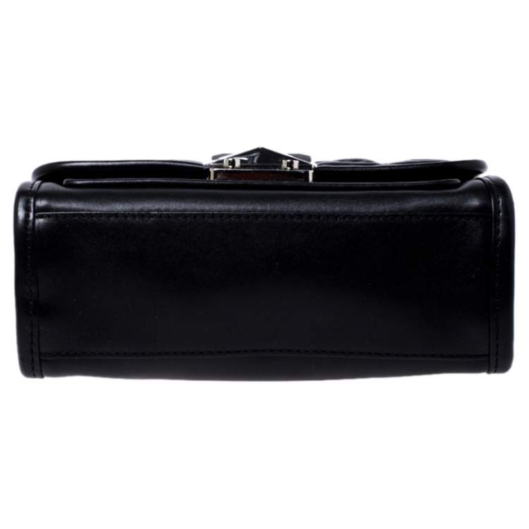 Pre Owned Karl Lagerfeld Black Leather Small K/Kuilted Studs Top Handle Bag