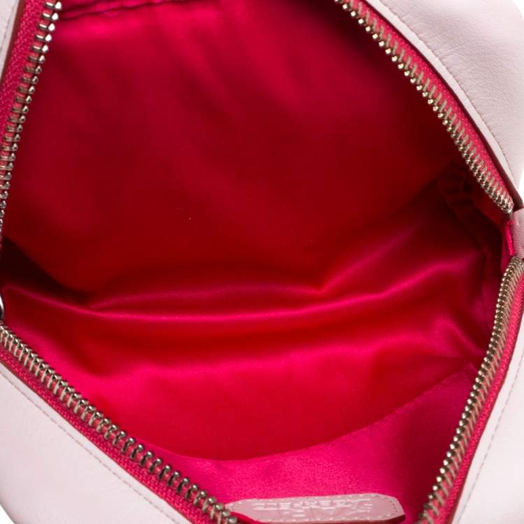 Pre Owned Karl Lagerfeld Pink Leather Wristlet Pouch