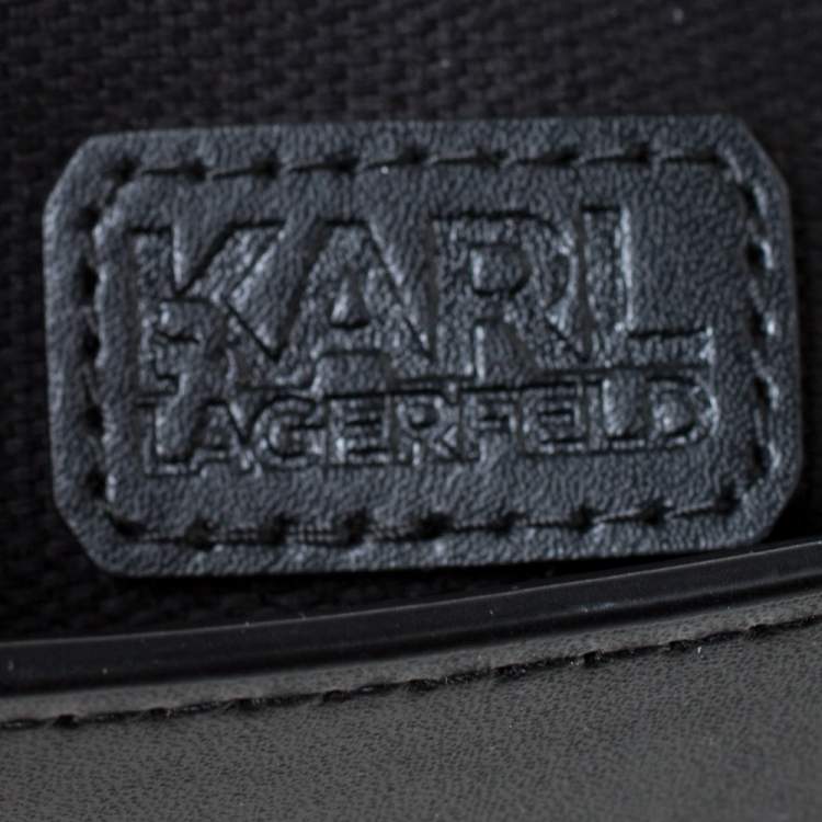 Pre Owned Karl Lagerfeld Black Quilted Leather Belt Bag