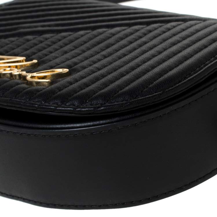 Pre Owned Karl Lagerfeld Black Quilted Leather Belt Bag