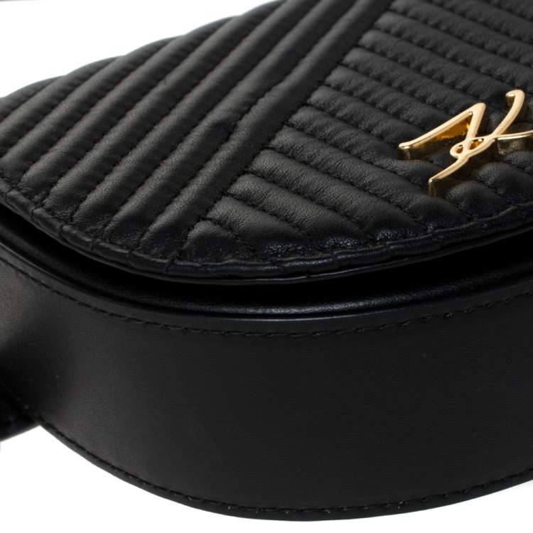 Pre Owned Karl Lagerfeld Black Quilted Leather Belt Bag