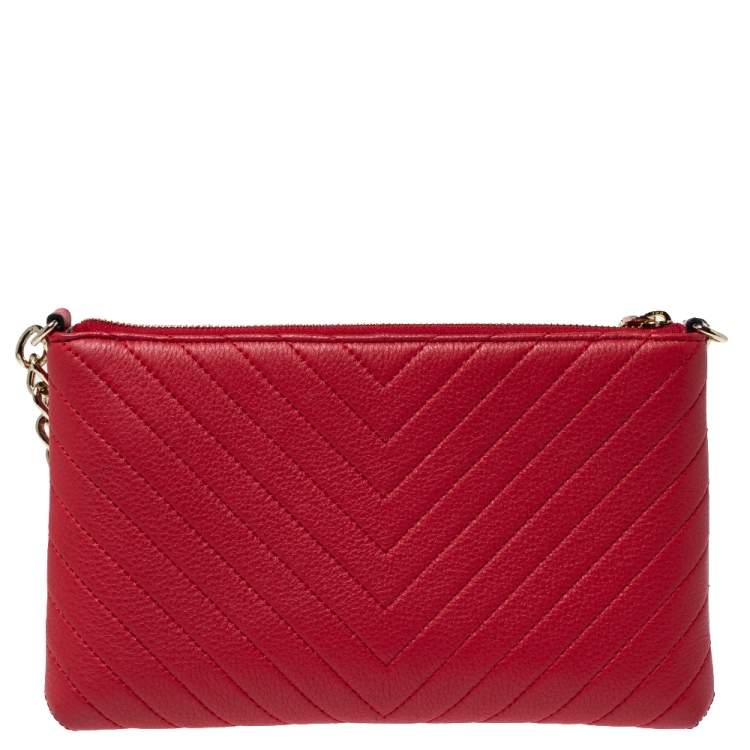 gigi red leather handbag