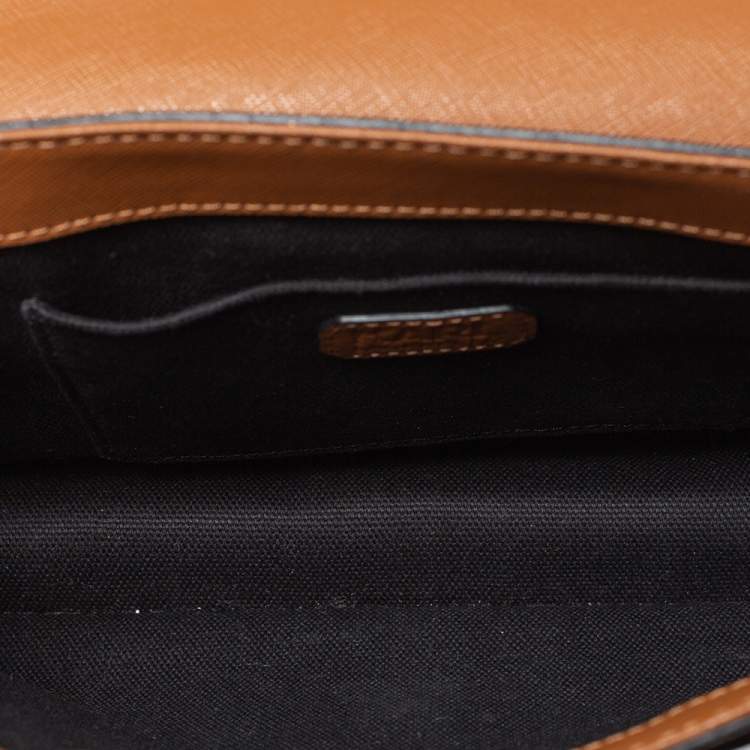 Pre Owned Karl Lagerfeld Brown Leather K/Klassik Shoulder Bag