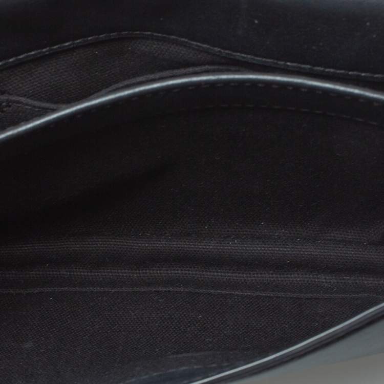 Pre Owned Karl Lagerfeld Black Leather K/Signature Crossbody Bag