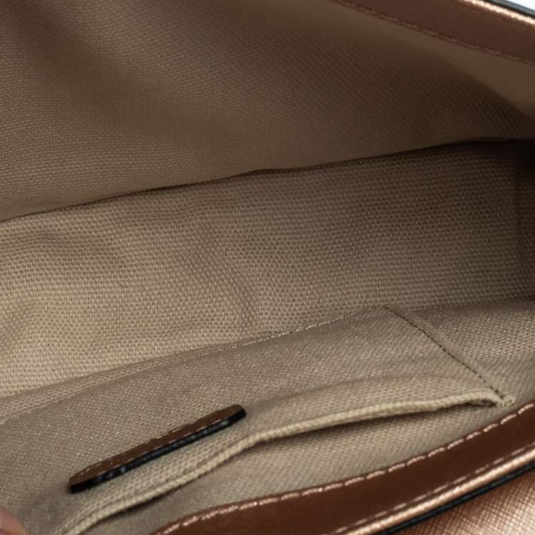مملوكة مسبقًا Karl Lagerfeld Metallic Rose Gold Leather K/Klassik Shoulder Bag