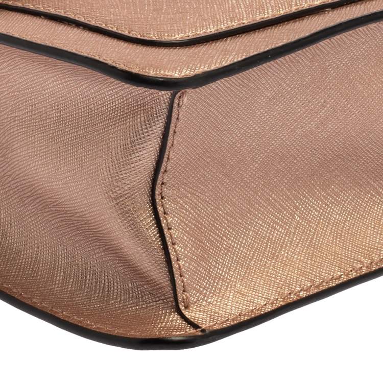 مملوكة مسبقًا Karl Lagerfeld Metallic Rose Gold Leather K/Klassik Shoulder Bag