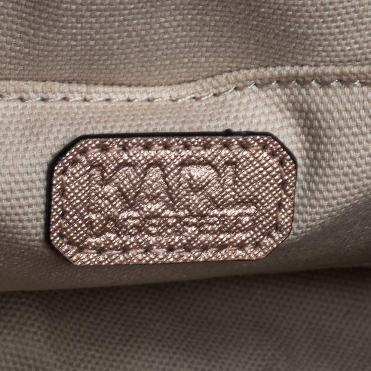 مملوكة مسبقًا Karl Lagerfeld Metallic Rose Gold Leather K/Klassik Shoulder Bag