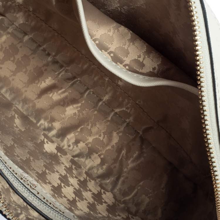 Pre Owned Karl Lagerfeld White Leather Maybelle Choupette Crossbody Bag             