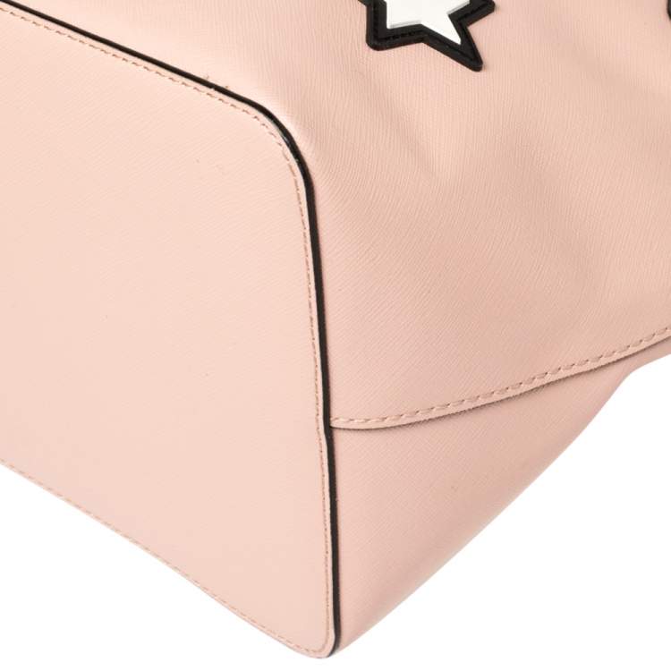 Pre Owned Karl Lagerfeld Pink/Black Leather K/jet Choupette Shopper Tote 