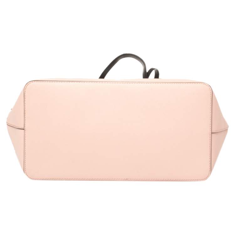 Pre Owned Karl Lagerfeld Pink/Black Leather K/jet Choupette Shopper Tote 