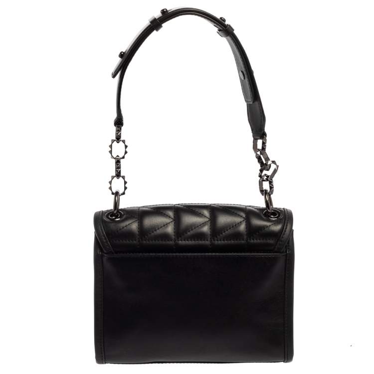 Pre Owned Karl Lagerfeld Black Quilted Leather Shoulder Bag