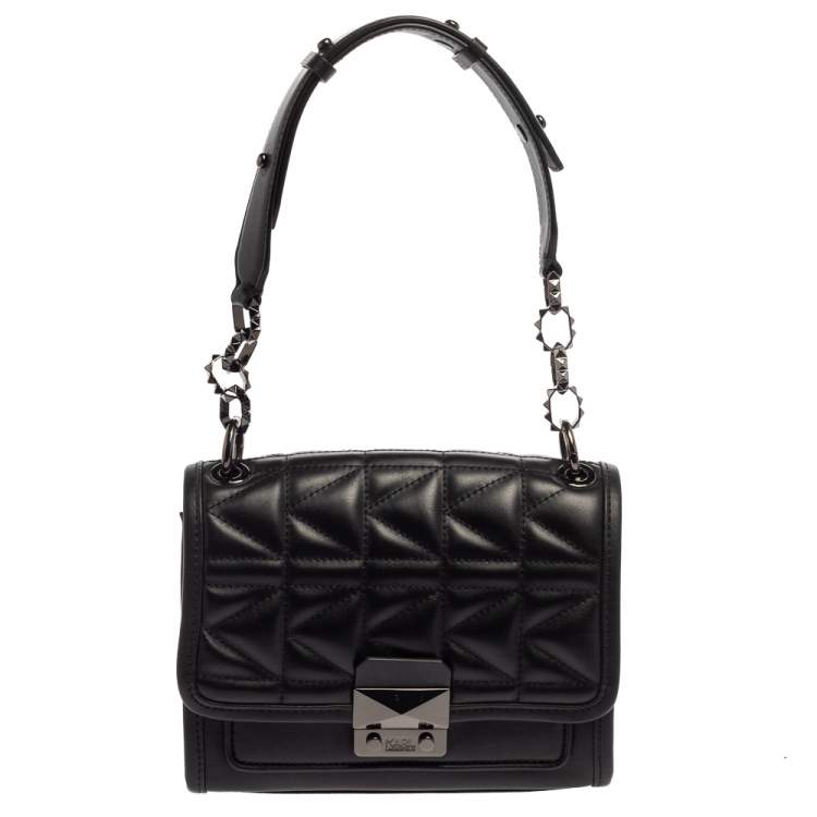 Karl Lagerfeld Black Quilted Leather Shoulder Bag Karl Lagerfeld | The ...