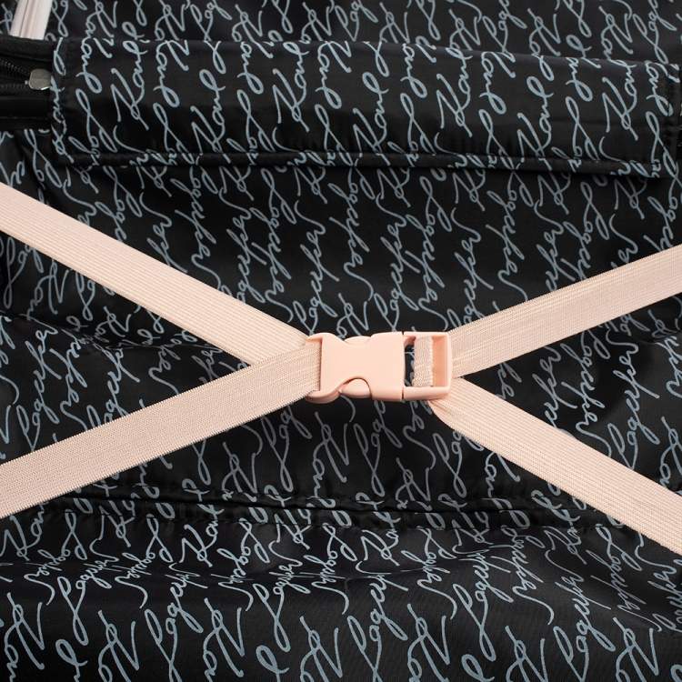 Pre Owned Karl Lagerfeld Light Pink Plastic Kat Expandable 4 Wheel Luggage