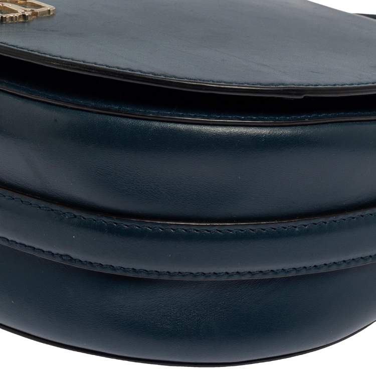 Pre Owned Karl Lagerfeld Teal Blue Leather K/Pura Shoulder Bag