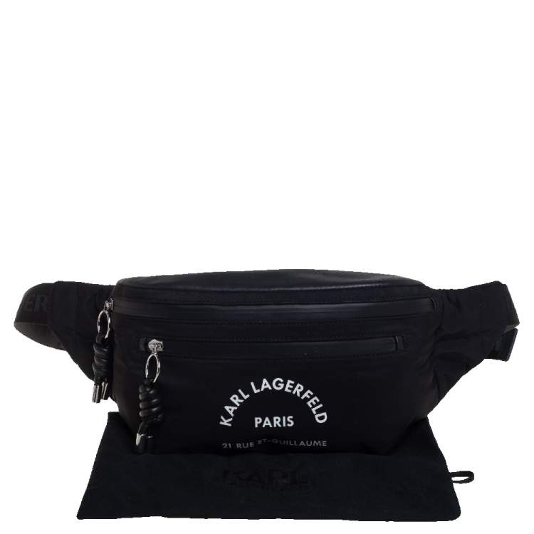 Pre Owned Karl Lagerfeld Black Nylon Rue St. Guillaume Belt Bag
