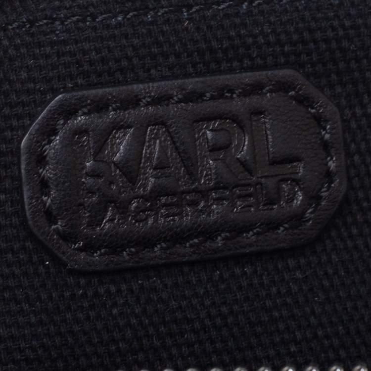 Pre Owned Karl Lagerfeld Black Leather Karlifornia Belt Bag