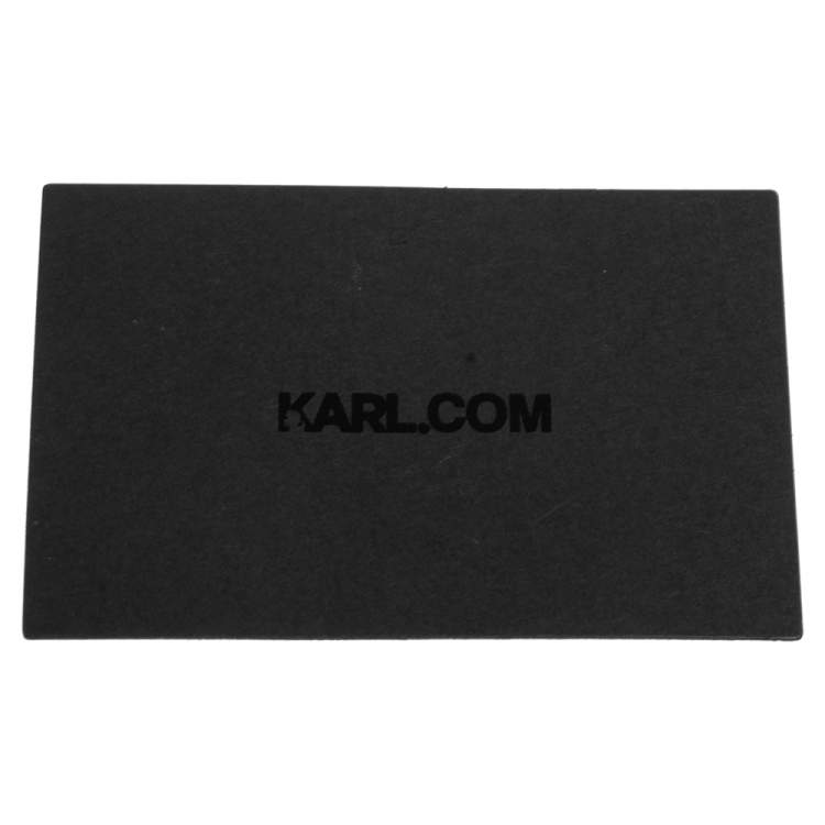 Pre Owned Karl Lagerfeld Blue/Black Quilted Tweed and Leather Zip Clutch