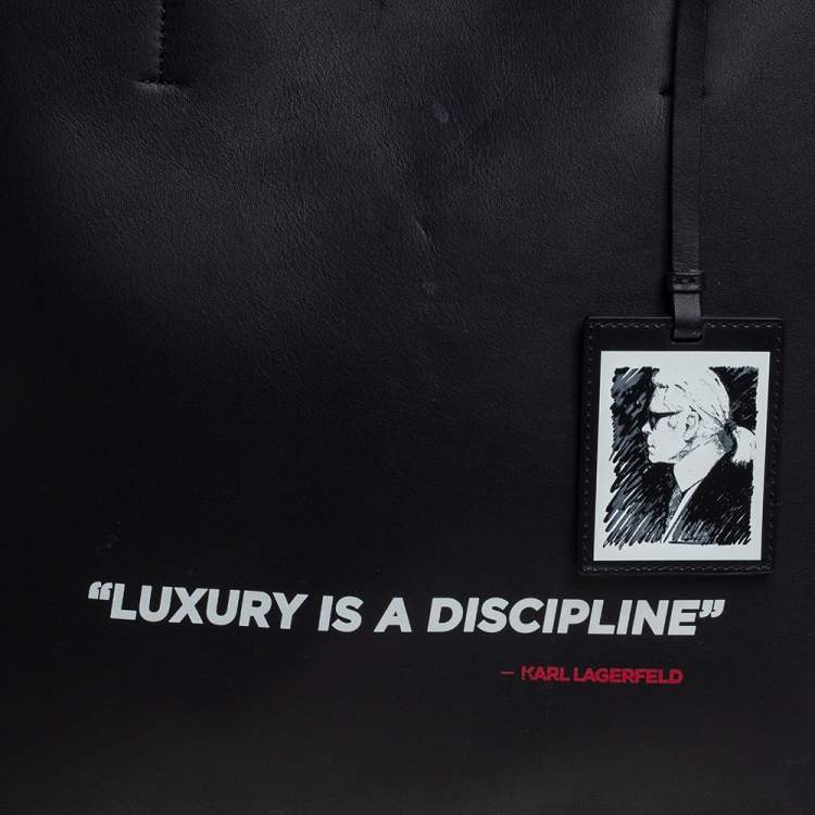 Pre Owned Karl Lagerfeld Black Leather Karl Legend Tote