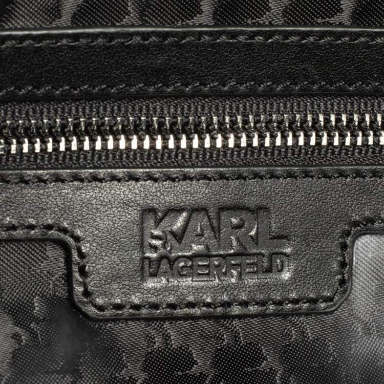 Pre Owned Karl Lagerfeld Black Nylon K Ikonik Tote