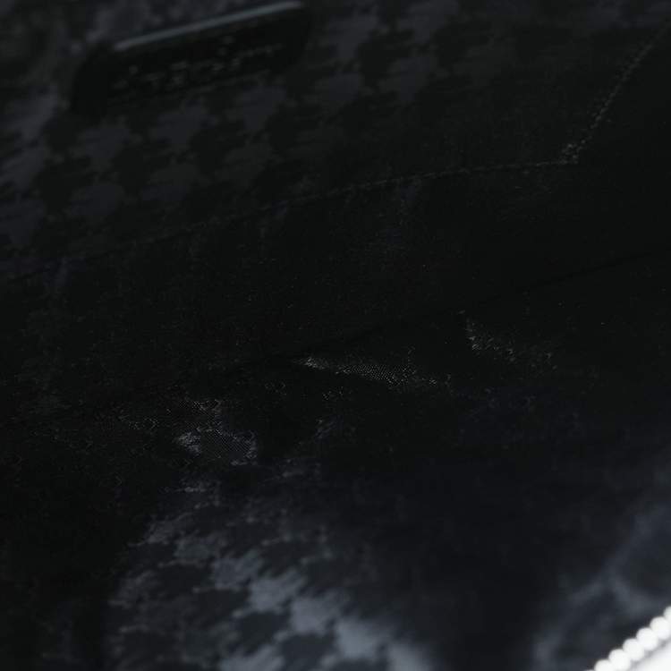 Pre Owned Karl Lagerfeld Black Leather Ikonik Top Zip Clutch