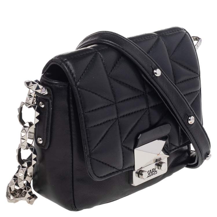 Pre Owned Karl Lagerfeld Black Quilted Leather Shoulder Bag