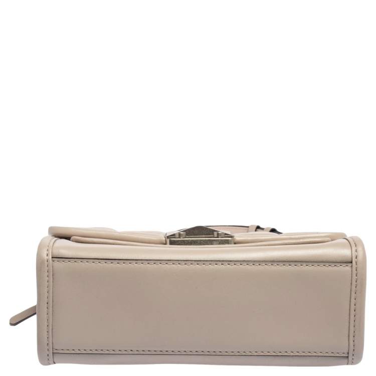 Pre Owned Karl Lagerfeld Beige Leather K Kuilted Stud Shoulder Bag