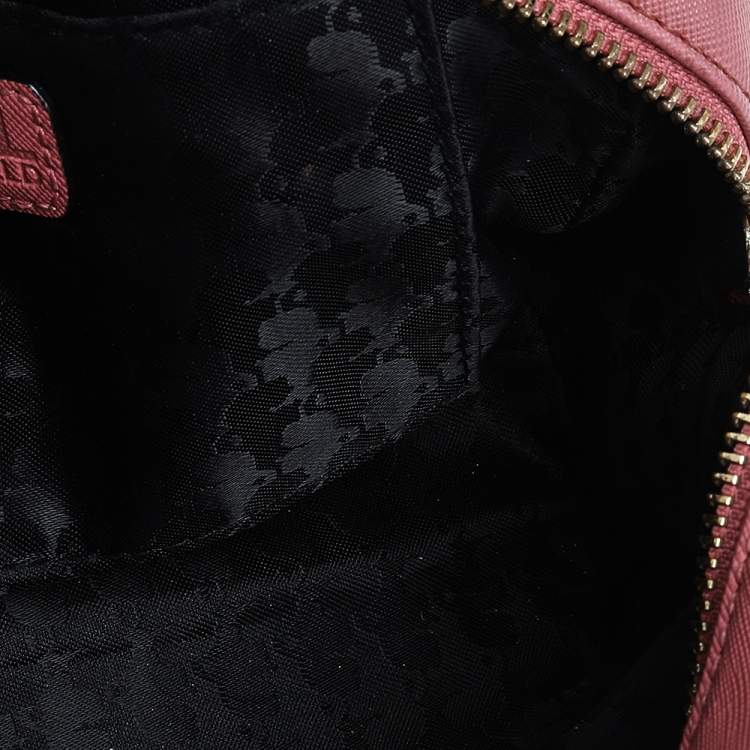 Pre Owned Karl Lagerfeld Pink Leather Top Zip Satchel