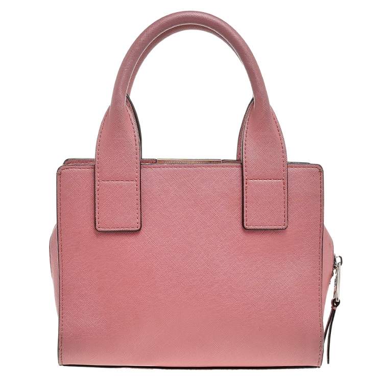 Pre Owned Karl Lagerfeld Pink Leather Top Zip Satchel