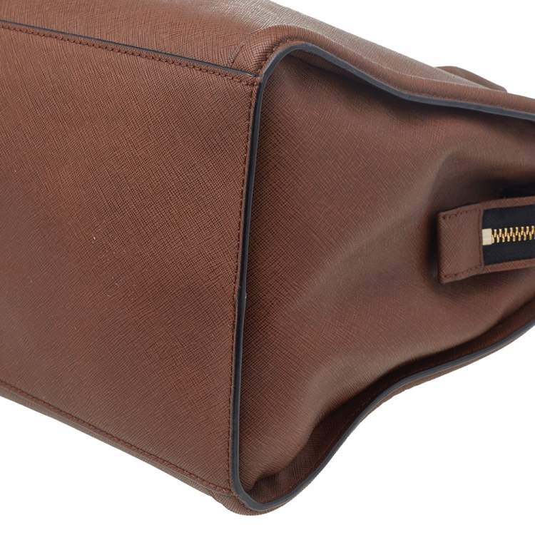 Pre Owned Karl Lagerfeld Brown/Black Saffiano Leather K Klassik Tote