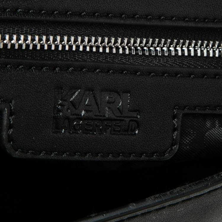 Pre Owned Karl Lagerfeld Black Leather K/Ikonik Shopper Tote