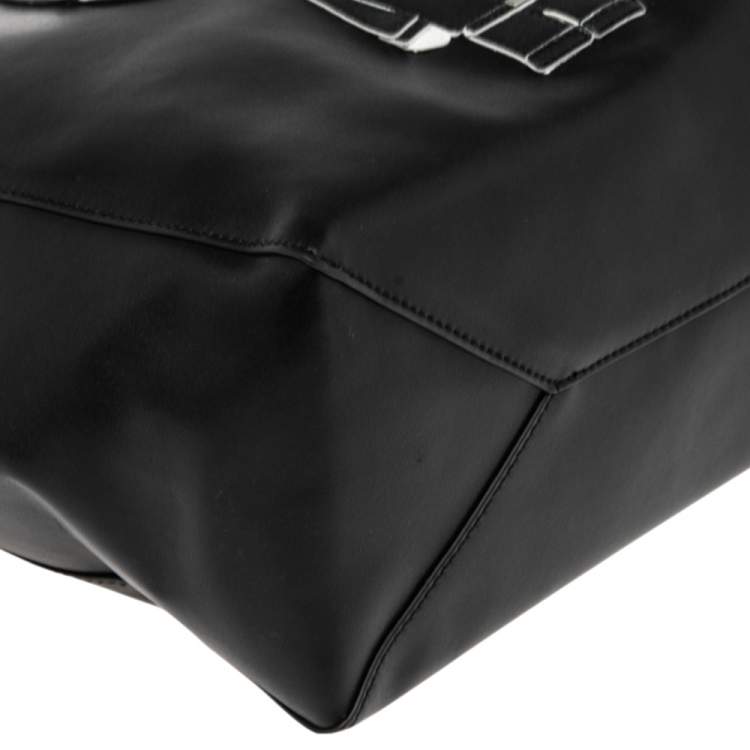 Pre Owned Karl Lagerfeld Black Leather K/Ikonik Shopper Tote