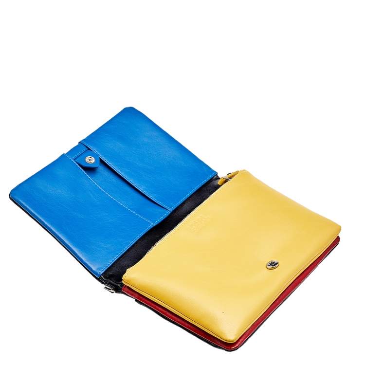 Pre Owned Karl Lagerfeld Multicolor Leather Flap Shoulder Bag