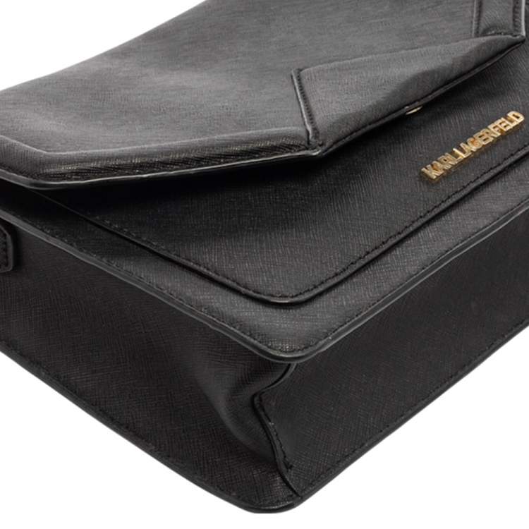 Pre Owned Karl Lagerfeld Black Leather K/Klassik Shoulder Bag