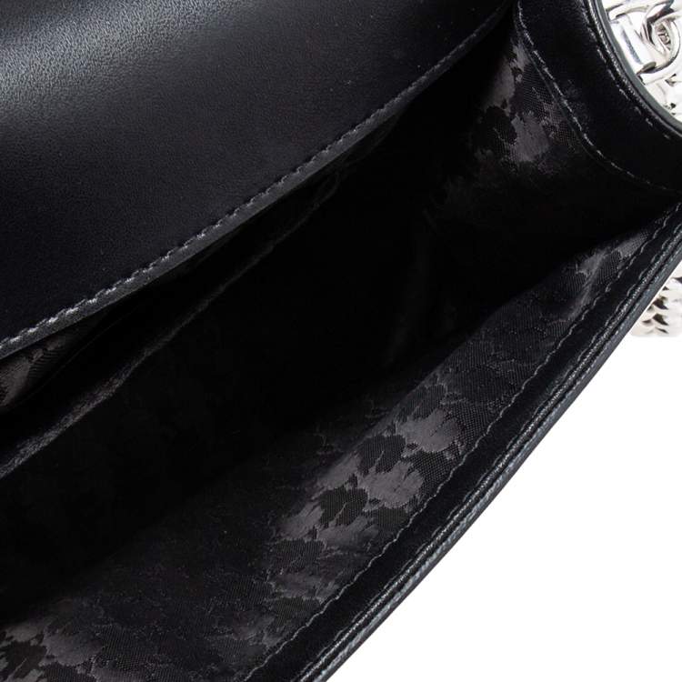 Pre Owned Karl Lagerfeld Silver High Gloss Leather K/IKONIK Shoulder Bag