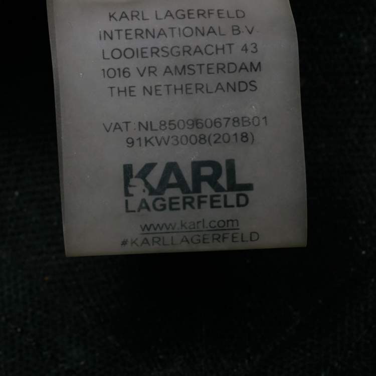 Pre Owned Karl Lagerfeld Black Coated Canvas K/City Shopper Tote