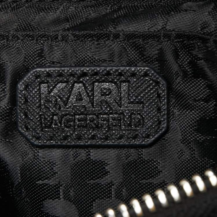 Pre Owned Karl Lagerfeld Black Nylon Ikonik Logo Belt Bag
