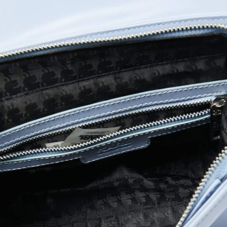 Pre Owned Karl Lagerfeld Light Blue Quilted Leather Shoulder Bag