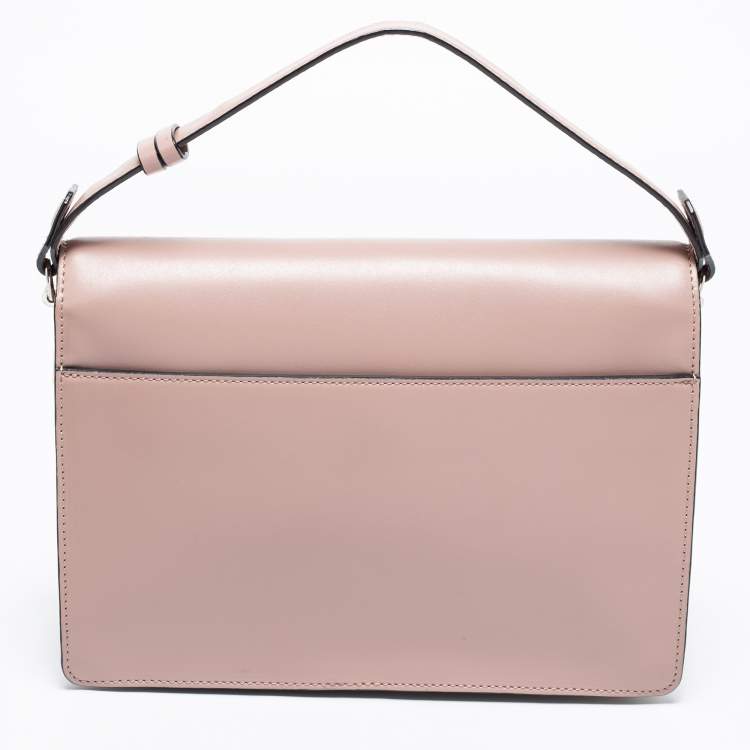Pre Owned Karl Lagerfeld Pink Leather K/Signature Top Handle Bag