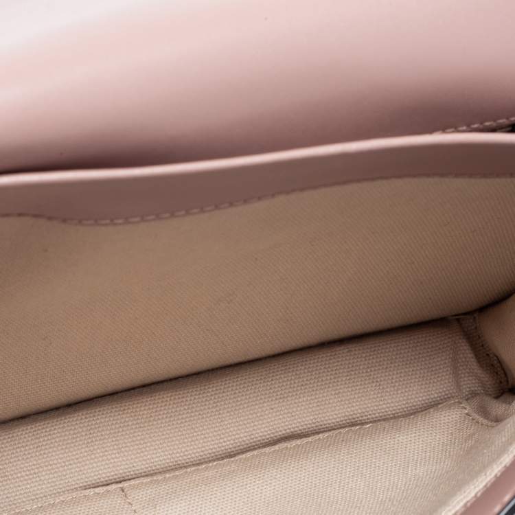 Pre Owned Karl Lagerfeld Pink Leather K/Signature Top Handle Bag