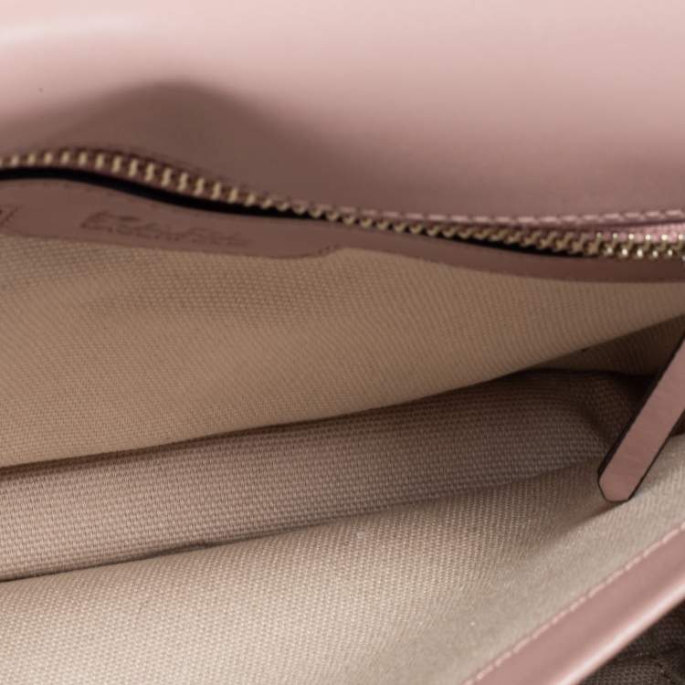 Pre Owned Karl Lagerfeld Pink Leather K/Signature Top Handle Bag