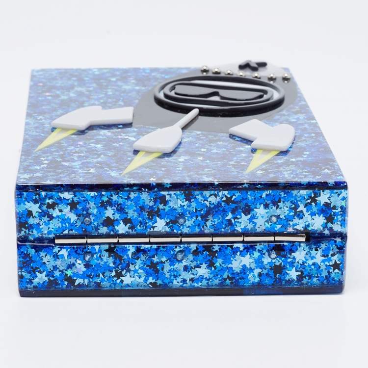 Pre Owned Karl Lagerfeld Spaceship Acrylic Box Clutch