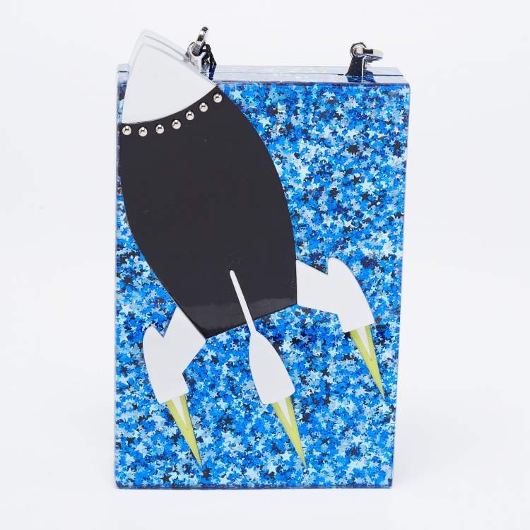 Pre Owned Karl Lagerfeld Spaceship Acrylic Box Clutch
