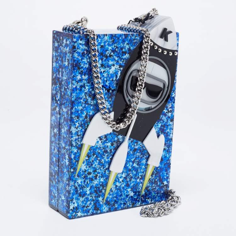 Pre Owned Karl Lagerfeld Spaceship Acrylic Box Clutch