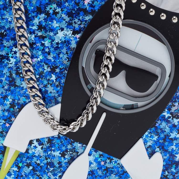 Pre Owned Karl Lagerfeld Spaceship Acrylic Box Clutch