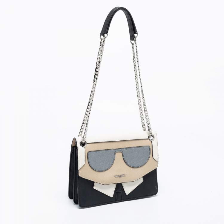 Pre Owned Karl Lagerfeld Multicolor Leather Flap Shoulder Bag