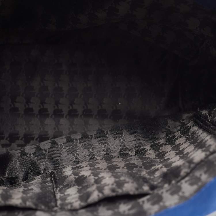 Pre Owned Karl Lagerfeld Blue/Black Leather Zip Tote