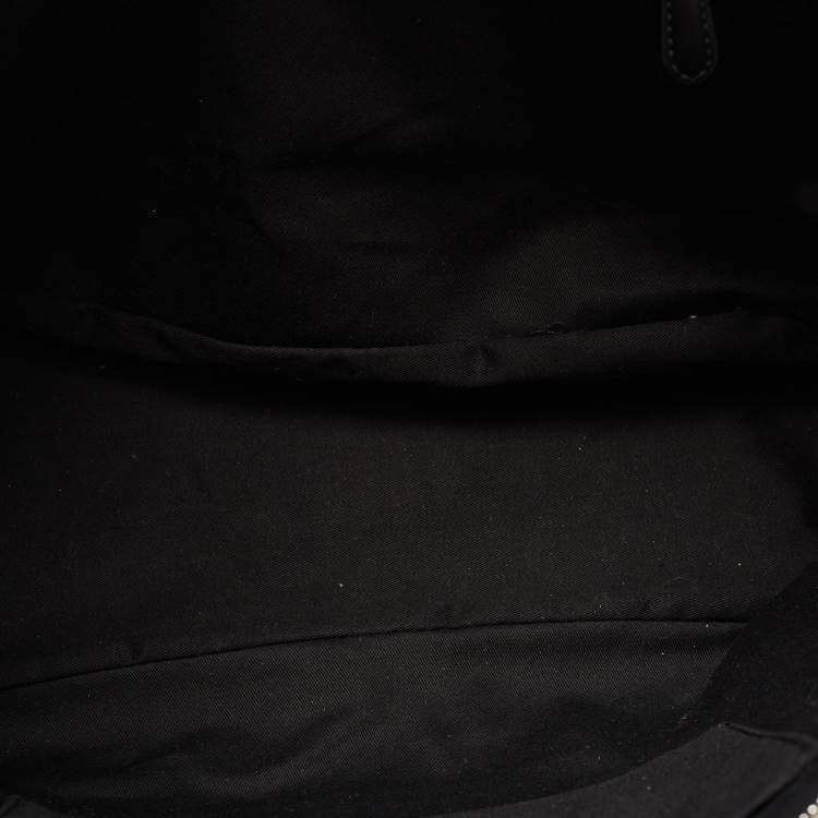 Pre Owned Karl Lagerfeld Black Monogram Coated Canvas and Leather K/Ikonik Tote