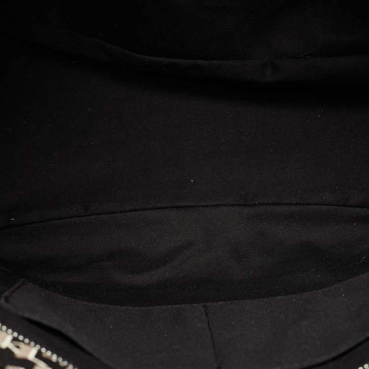 Pre Owned Karl Lagerfeld Black Monogram Coated Canvas and Leather K/Ikonik Tote